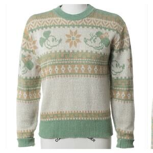 Kennington Disney Mickey & Minnie Mouse Skiing Ski Sweater 70’s Vintage XL